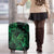 New Zealand Tuatara Luggage Cover Aotearoa Maori Clematis Flowers - Green