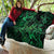 New Zealand Tuatara Quilt Aotearoa Maori Clematis Flowers - Green