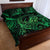 New Zealand Tuatara Quilt Bed Set Aotearoa Maori Clematis Flowers - Green