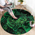 New Zealand Tuatara Round Carpet Aotearoa Maori Clematis Flowers - Green