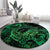 New Zealand Tuatara Round Carpet Aotearoa Maori Clematis Flowers - Green