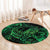 New Zealand Tuatara Round Carpet Aotearoa Maori Clematis Flowers - Green