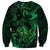 New Zealand Tuatara Sweatshirt Aotearoa Maori Clematis Flowers - Green