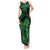 New Zealand Tuatara Tank Maxi Dress Aotearoa Maori Clematis Flowers - Green