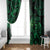 New Zealand Tuatara Window Curtain Aotearoa Maori Clematis Flowers - Green