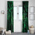 New Zealand Tuatara Window Curtain Aotearoa Maori Clematis Flowers - Green