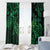 New Zealand Tuatara Window Curtain Aotearoa Maori Clematis Flowers - Green