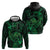 New Zealand Tuatara Zip Hoodie Aotearoa Maori Clematis Flowers - Green