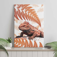 Red New Zealand Tuatara Canvas Wall Art Aotearoa Sphenodon Punctatus Silver Fern LT14 - Polynesian Pride