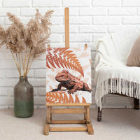 Red New Zealand Tuatara Canvas Wall Art Aotearoa Sphenodon Punctatus Silver Fern LT14 - Polynesian Pride
