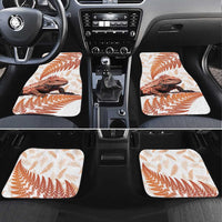 Red New Zealand Tuatara Car Mats Aotearoa Sphenodon Punctatus Silver Fern LT14 Set 4pcs Red - Polynesian Pride