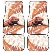 Red New Zealand Tuatara Car Mats Aotearoa Sphenodon Punctatus Silver Fern LT14 - Polynesian Pride