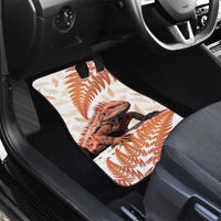 Red New Zealand Tuatara Car Mats Aotearoa Sphenodon Punctatus Silver Fern LT14 - Polynesian Pride