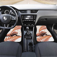 Red New Zealand Tuatara Car Mats Aotearoa Sphenodon Punctatus Silver Fern LT14 Set 2pcs - Front Red - Polynesian Pride