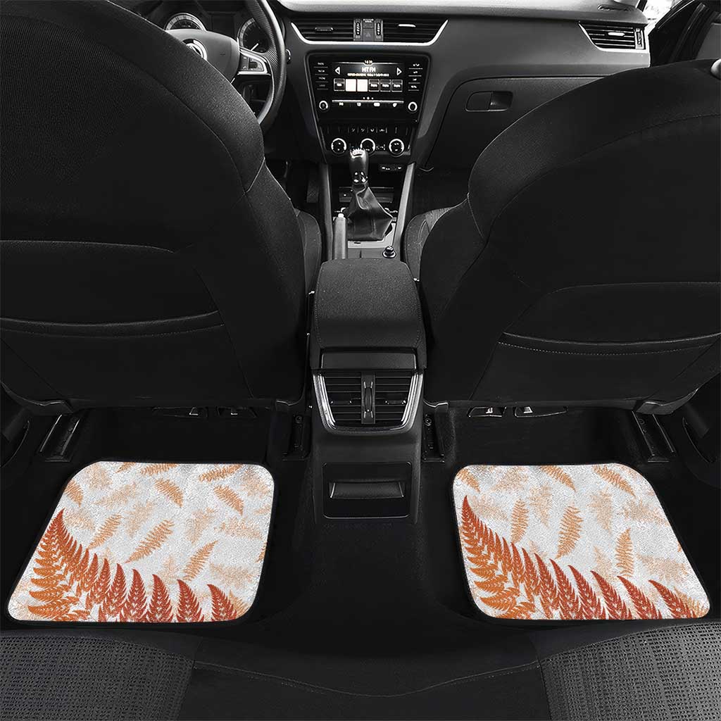 Red New Zealand Tuatara Car Mats Aotearoa Sphenodon Punctatus Silver Fern LT14 Set 2pcs - Back Red - Polynesian Pride