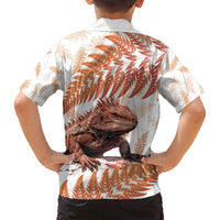 Red New Zealand Tuatara Family Matching Tank Maxi Dress and Hawaiian Shirt Aotearoa Sphenodon Punctatus Silver Fern LT14 - Polynesian Pride