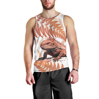 Red New Zealand Tuatara Men Tank Top Aotearoa Sphenodon Punctatus Silver Fern LT14 - Polynesian Pride