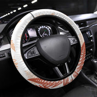 Red New Zealand Tuatara Steering Wheel Cover Aotearoa Sphenodon Punctatus Silver Fern LT14 Universal Fit Red - Polynesian Pride