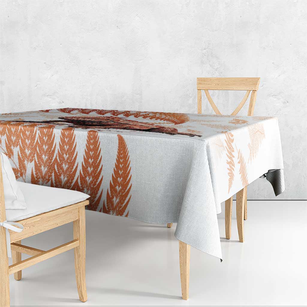 Red New Zealand Tuatara Tablecloth Aotearoa Sphenodon Punctatus Silver Fern LT14 - Polynesian Pride