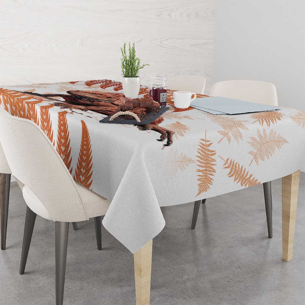 Red New Zealand Tuatara Tablecloth Aotearoa Sphenodon Punctatus Silver Fern LT14 - Polynesian Pride