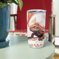 Red New Zealand Tuatara Tumbler Cup Aotearoa Sphenodon Punctatus Silver Fern LT14 - Polynesian Pride