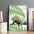 Green New Zealand Tuatara Canvas Wall Art Aotearoa Sphenodon Punctatus Silver Fern