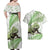 Green New Zealand Tuatara Couples Matching Off Shoulder Maxi Dress and Hawaiian Shirt Aotearoa Sphenodon Punctatus Silver Fern