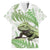 Green New Zealand Tuatara Family Matching Long Sleeve Bodycon Dress and Hawaiian Shirt Aotearoa Sphenodon Punctatus Silver Fern