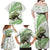 Green New Zealand Tuatara Family Matching Off Shoulder Maxi Dress and Hawaiian Shirt Aotearoa Sphenodon Punctatus Silver Fern