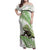 Green New Zealand Tuatara Family Matching Off Shoulder Maxi Dress and Hawaiian Shirt Aotearoa Sphenodon Punctatus Silver Fern