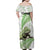 Green New Zealand Tuatara Family Matching Off Shoulder Maxi Dress and Hawaiian Shirt Aotearoa Sphenodon Punctatus Silver Fern