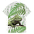 Green New Zealand Tuatara Family Matching Short Sleeve Bodycon Dress and Hawaiian Shirt Aotearoa Sphenodon Punctatus Silver Fern