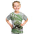 Green New Zealand Tuatara Kid T Shirt Aotearoa Sphenodon Punctatus Silver Fern