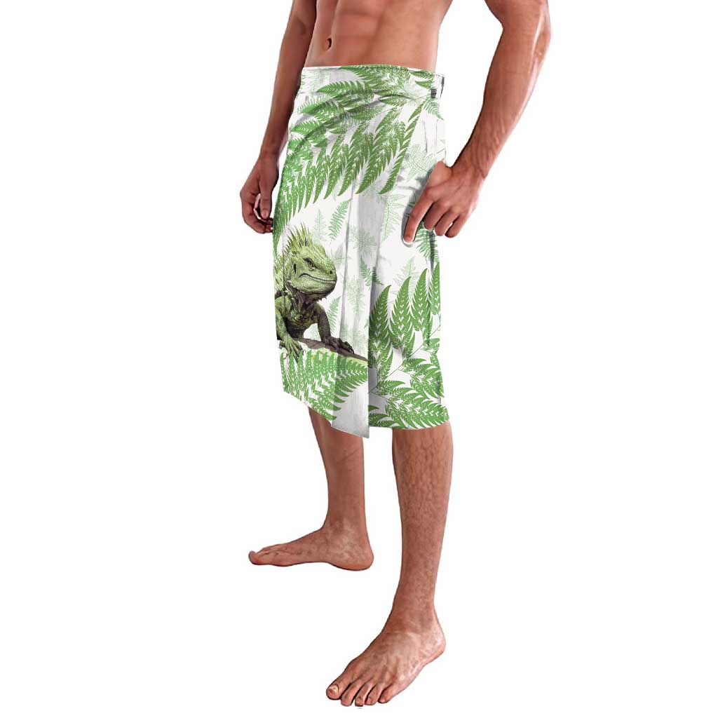 Green New Zealand Tuatara Lavalava Aotearoa Sphenodon Punctatus Silver Fern LT14 - Polynesian Pride