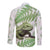 Green New Zealand Tuatara Long Sleeve Button Shirt Aotearoa Sphenodon Punctatus Silver Fern