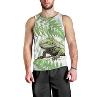 Green New Zealand Tuatara Men Tank Top Aotearoa Sphenodon Punctatus Silver Fern LT14 - Polynesian Pride