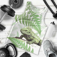 Green New Zealand Tuatara Men Tank Top Aotearoa Sphenodon Punctatus Silver Fern LT14 - Polynesian Pride