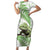 Green New Zealand Tuatara Short Sleeve Bodycon Dress Aotearoa Sphenodon Punctatus Silver Fern