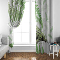 Green New Zealand Tuatara Window Curtain Aotearoa Sphenodon Punctatus Silver Fern LT14 - Polynesian Pride