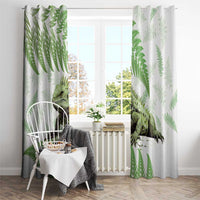 Green New Zealand Tuatara Window Curtain Aotearoa Sphenodon Punctatus Silver Fern LT14 - Polynesian Pride