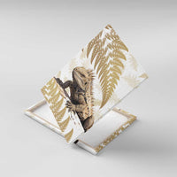 Gold New Zealand Tuatara Canvas Wall Art Aotearoa Sphenodon Punctatus Silver Fern LT14 With Frame Gold - Polynesian Pride