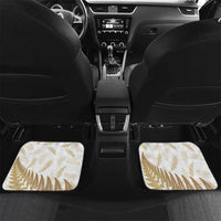 Gold New Zealand Tuatara Car Mats Aotearoa Sphenodon Punctatus Silver Fern LT14 Set 2pcs - Back Gold - Polynesian Pride