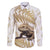 Gold New Zealand Tuatara Family Matching Off The Shoulder Long Sleeve Dress and Hawaiian Shirt Aotearoa Sphenodon Punctatus Silver Fern