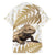 Gold New Zealand Tuatara Family Matching Off Shoulder Maxi Dress and Hawaiian Shirt Aotearoa Sphenodon Punctatus Silver Fern