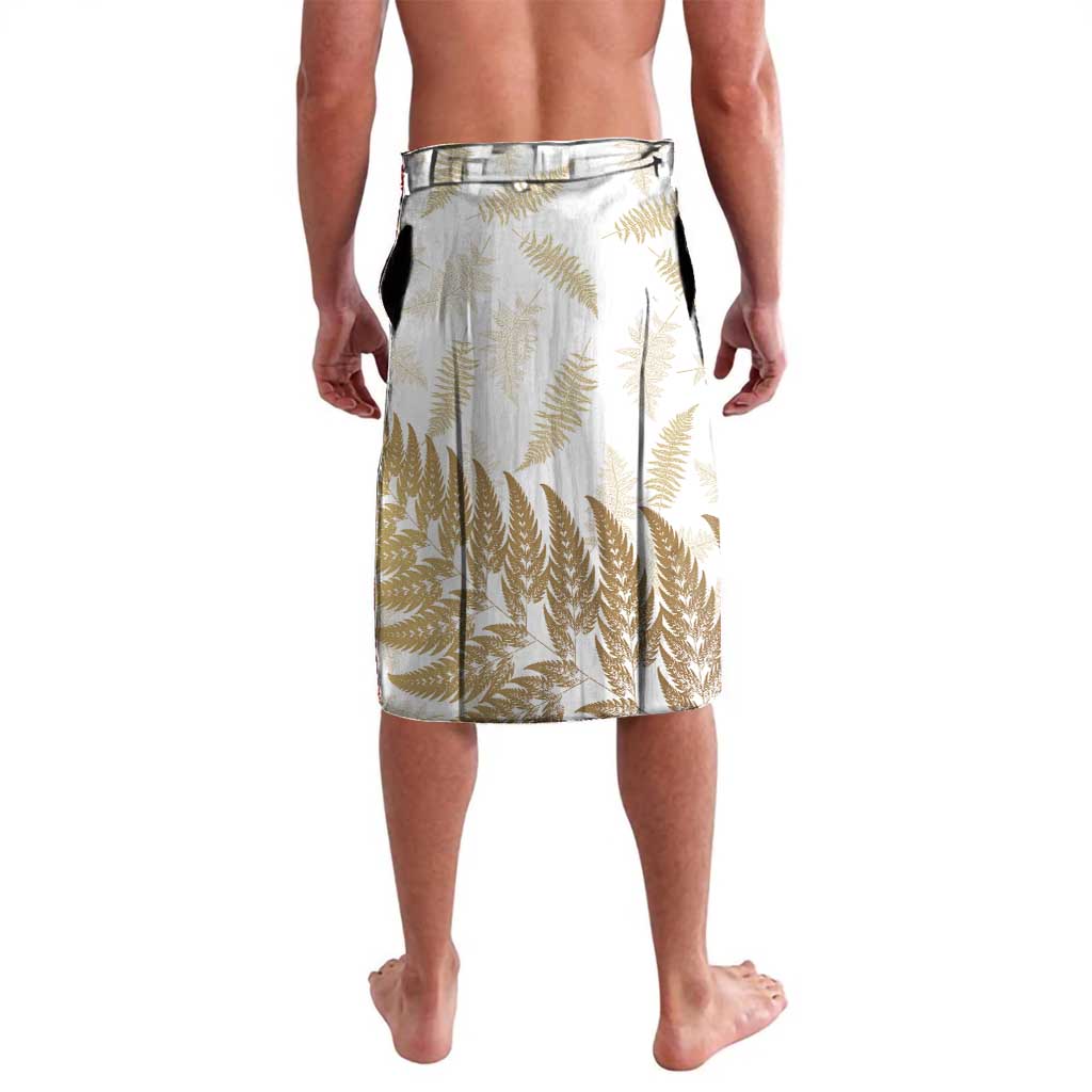 Gold New Zealand Tuatara Lavalava Aotearoa Sphenodon Punctatus Silver Fern LT14 - Polynesian Pride
