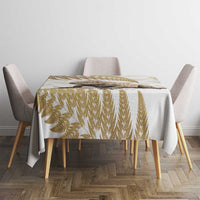 Gold New Zealand Tuatara Tablecloth Aotearoa Sphenodon Punctatus Silver Fern LT14 - Polynesian Pride