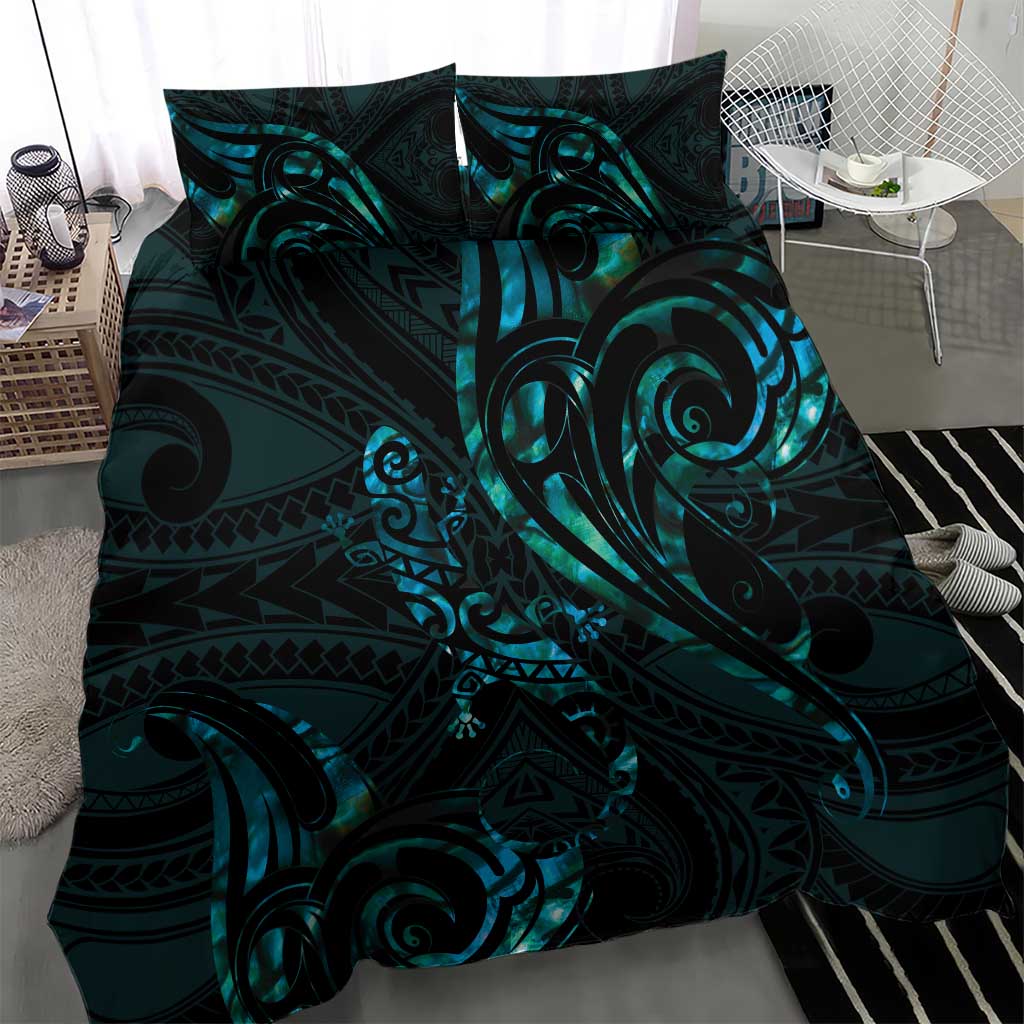 New Zealand Skink Bedding Set Aotearoa Maori Mix Paua Shell