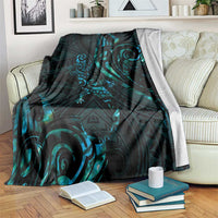 New Zealand Skink Blanket Aotearoa Maori Mix Paua Shell LT14 Blue - Polynesian Pride