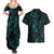 New Zealand Skink Couples Matching Summer Maxi Dress and Hawaiian Shirt Aotearoa Maori Mix Paua Shell