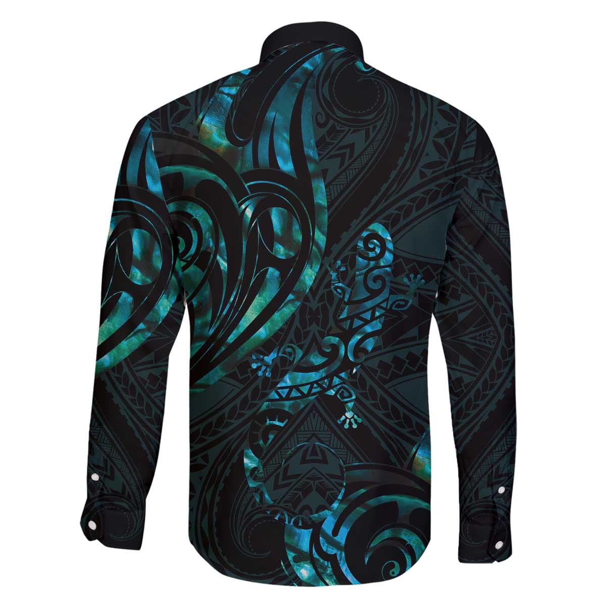 New Zealand Skink Family Matching Off The Shoulder Long Sleeve Dress and Hawaiian Shirt Aotearoa Maori Mix Paua Shell